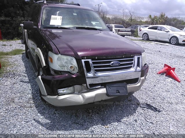 1FMEU64816UA24771 - 2006 FORD EXPLORER EDDIE BAUER BURGUNDY photo 6