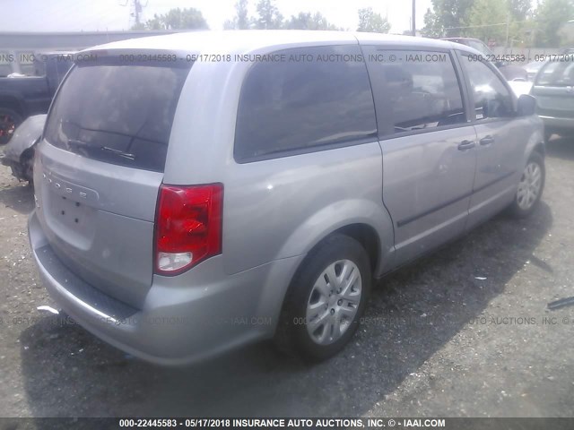 2C4RDGBG9ER274129 - 2014 DODGE GRAND CARAVAN SE SILVER photo 4