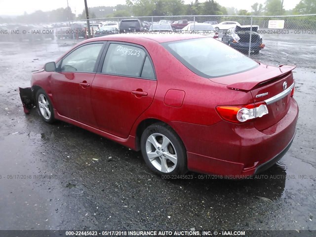 2T1BU4EE6DC109860 - 2013 TOYOTA COROLLA S/LE RED photo 3