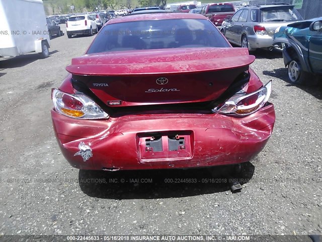 2T1CF28P32C600741 - 2002 TOYOTA CAMRY SOLARA SE/SLE წითელი ფოტო 6