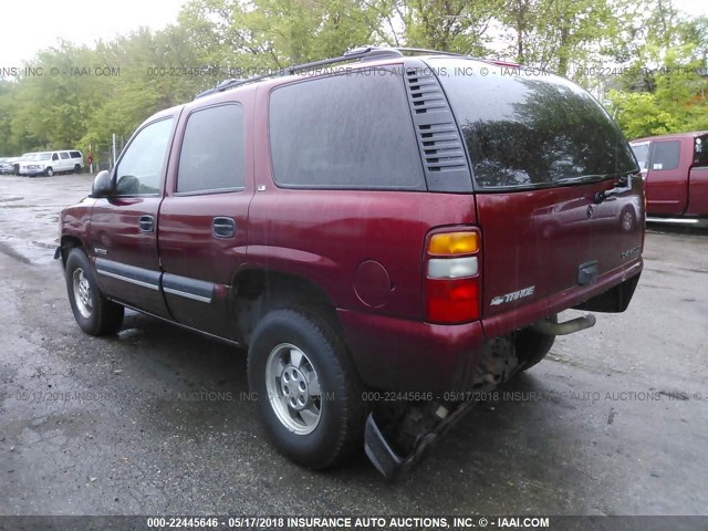 1GNEK13T91R149720 - 2001 CHEVROLET TAHOE K1500 RED photo 3