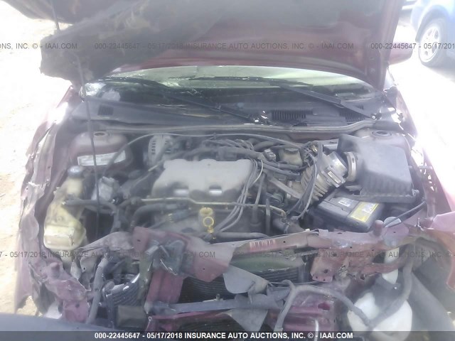 1G1NE52J62M680484 - 2002 CHEVROLET MALIBU LS 栗色 照片 10