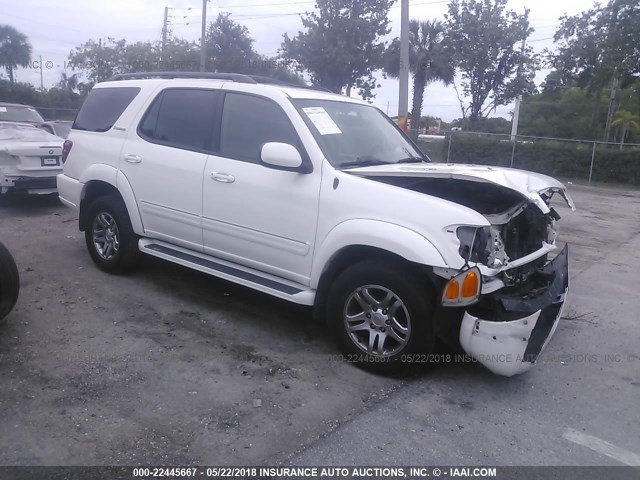 5TDBT48A74S219853 - 2004 TOYOTA SEQUOIA LIMITED WHITE photo 1