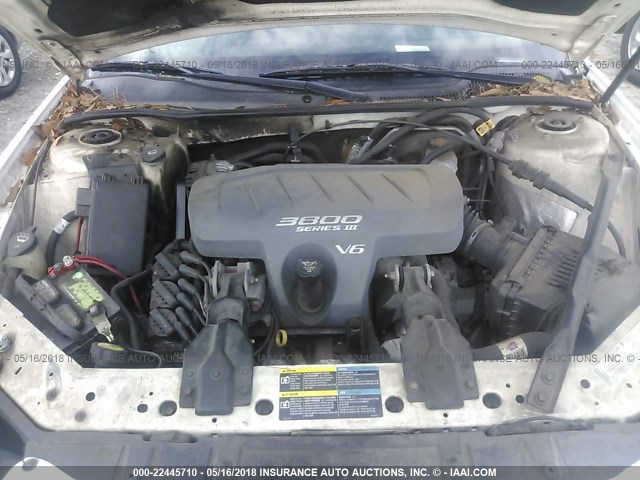 2G2WP552161249146 - 2006 PONTIAC GRAND PRIX WHITE photo 10