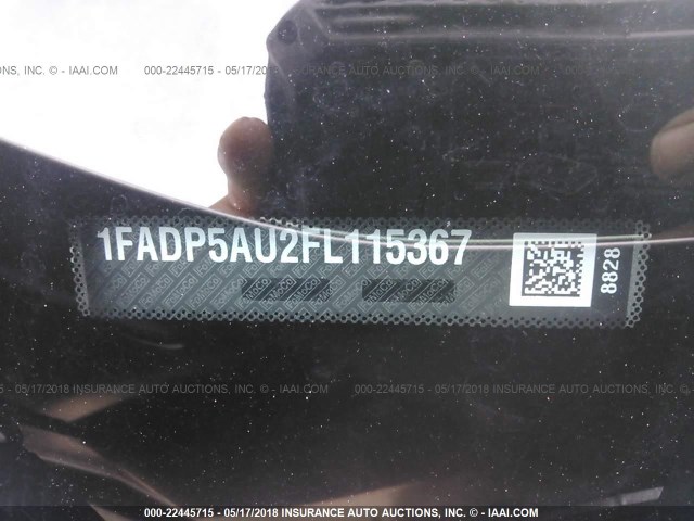 1FADP5AU2FL115367 - 2015 FORD C-MAX SE SILVER photo 9