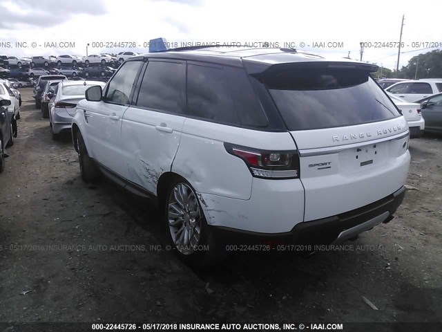 SALWR2WF3EA381246 - 2014 LAND ROVER RANGE ROVER SPORT HSE WHITE photo 3