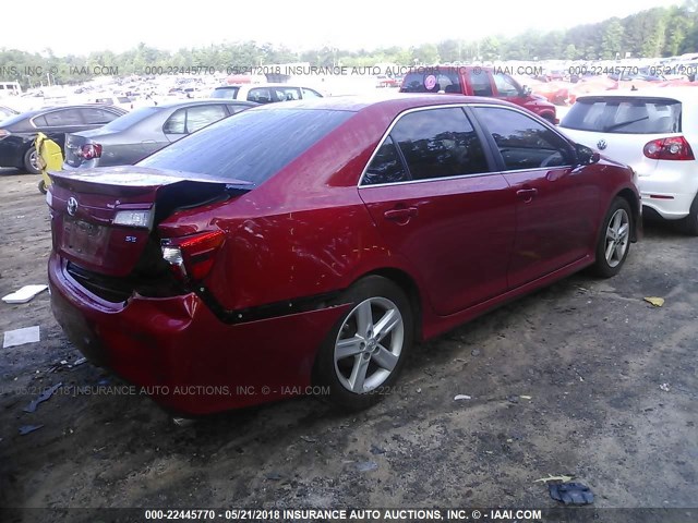 4T1BF1FK7DU670287 - 2013 TOYOTA CAMRY L/SE/LE/XLE 红色 照片 4