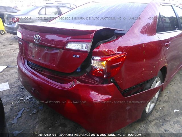 4T1BF1FK7DU670287 - 2013 TOYOTA CAMRY L/SE/LE/XLE RED photo 6