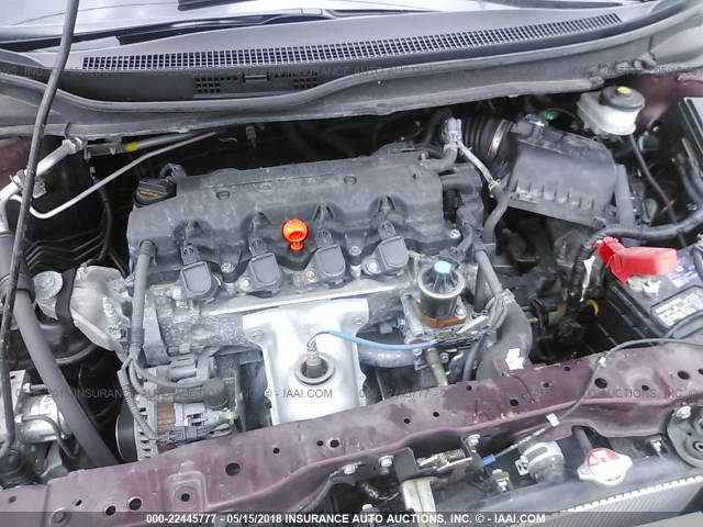 19XFB2F93DE068361 - 2013 HONDA CIVIC EXL BURGUNDY photo 10