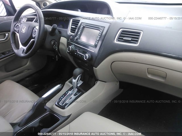 19XFB2F93DE068361 - 2013 HONDA CIVIC EXL BURGUNDY photo 5