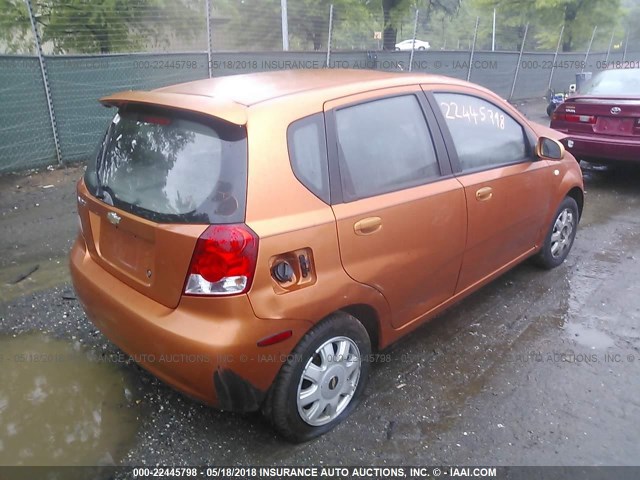 KL1TG62675B313370 - 2005 CHEVROLET AVEO LT ORANGE photo 4