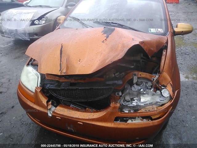 KL1TG62675B313370 - 2005 CHEVROLET AVEO LT ORANGE photo 6