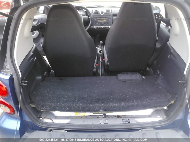 WMEEJ31X29K226673 - 2009 SMART FORTWO PURE/PASSION BLUE photo 8