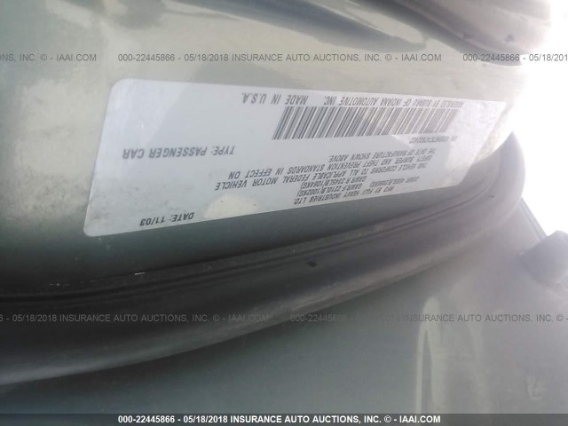 4S3BH675747632402 - 2004 SUBARU LEGACY OUTBACK AWP 绿色 照片 9