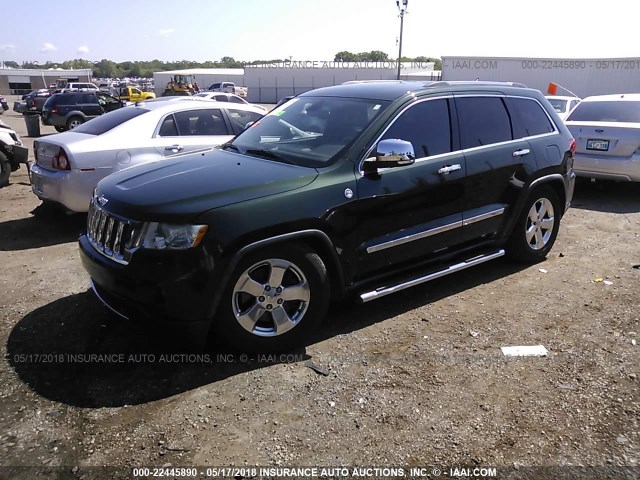 1J4RR6GT6BC651256 - 2011 JEEP GRAND CHEROKEE OVERLAND GREEN photo 2