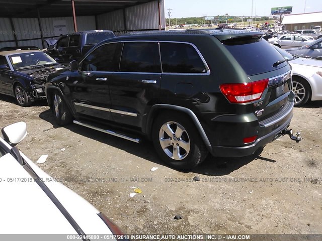 1J4RR6GT6BC651256 - 2011 JEEP GRAND CHEROKEE OVERLAND GREEN photo 3