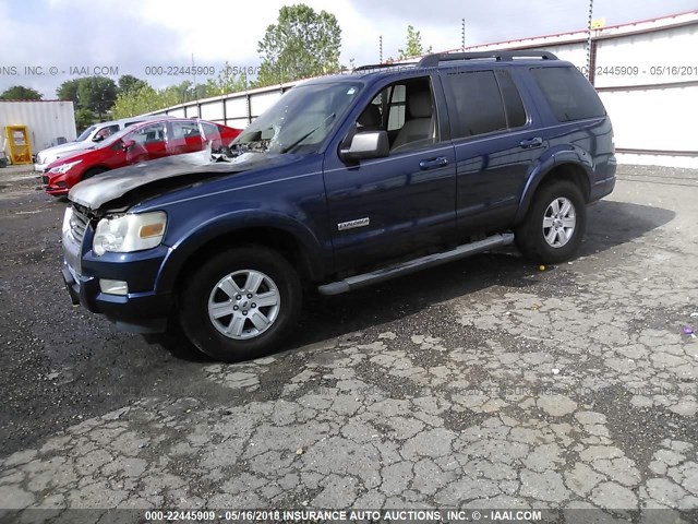 1FMEU73EX7UB78166 - 2007 FORD EXPLORER XLT BLUE photo 2