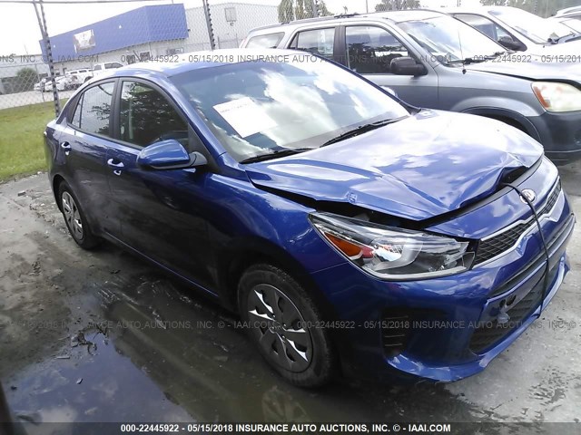 3KPA24AB8JE050417 - 2018 KIA RIO LX/S BLUE photo 1