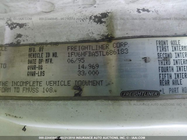 1FV6HFBA5TL686183 - 1996 FREIGHTLINER FL70  WHITE photo 10