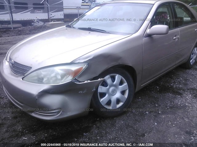 4T1BE32K32U010734 - 2002 TOYOTA CAMRY LE/XLE/SE TAN photo 6