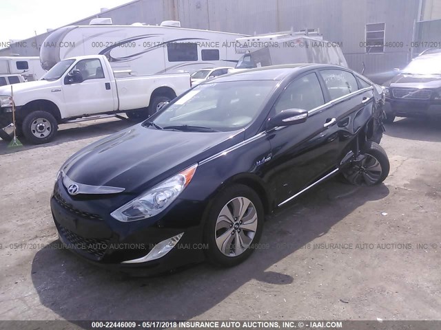 KMHEC4A4XEA102554 - 2014 HYUNDAI SONATA HYBRID BLACK photo 2