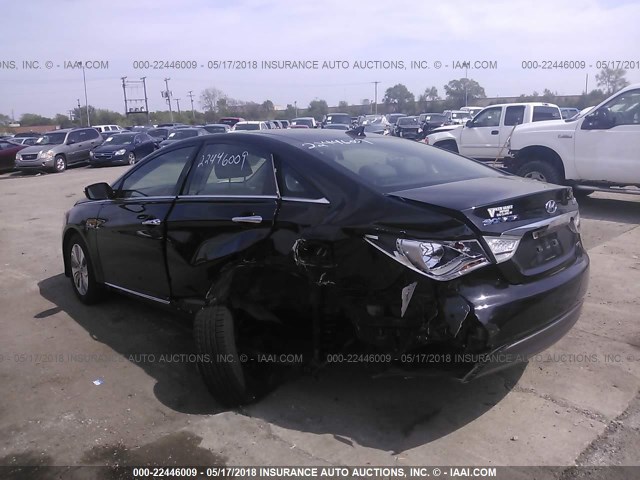 KMHEC4A4XEA102554 - 2014 HYUNDAI SONATA HYBRID BLACK photo 3