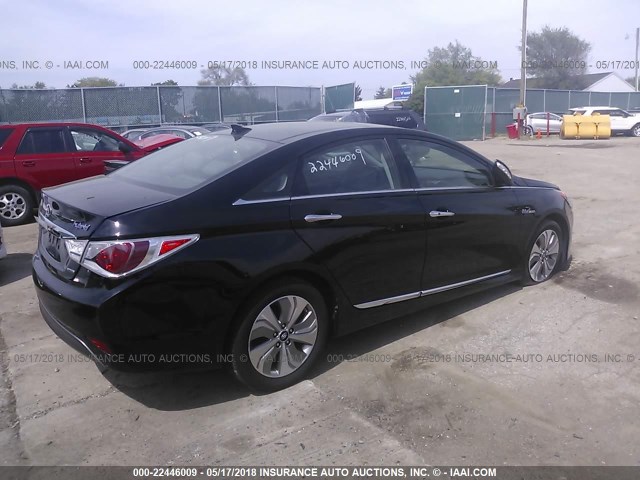 KMHEC4A4XEA102554 - 2014 HYUNDAI SONATA HYBRID BLACK photo 4