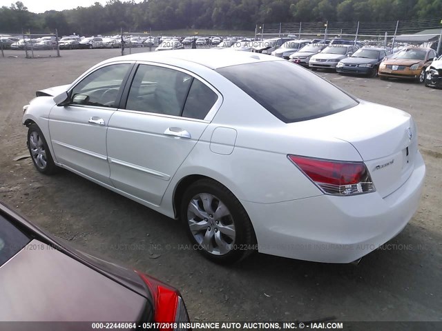 1HGCP36809A037422 - 2009 HONDA ACCORD EXL WHITE photo 3