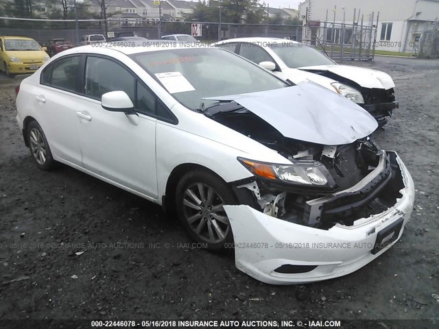 19XFB2F82CE341165 - 2012 HONDA CIVIC EX WHITE photo 1