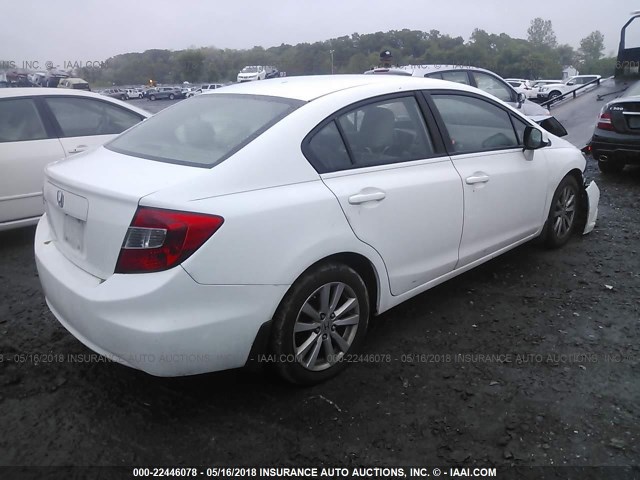 19XFB2F82CE341165 - 2012 HONDA CIVIC EX WHITE photo 4