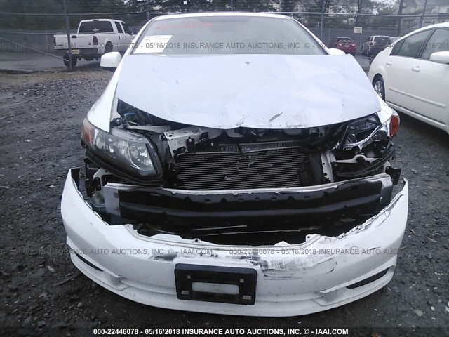 19XFB2F82CE341165 - 2012 HONDA CIVIC EX WHITE photo 6