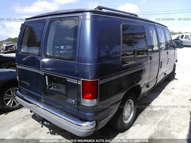 1FDRE1468WHB74711 - 1998 FORD ECONOLINE E150 VAN BLUE photo 4