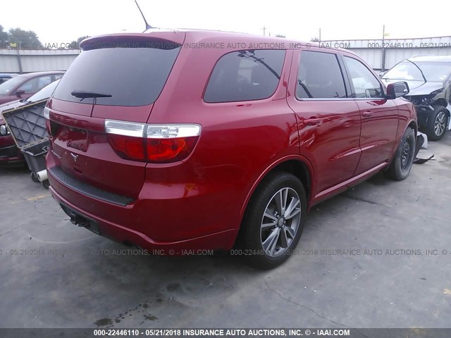 1C4RDHAG0DC659609 - 2013 DODGE DURANGO SXT RED photo 4