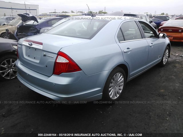 3FADP0L32AR176929 - 2010 FORD FUSION HYBRID BLUE photo 4