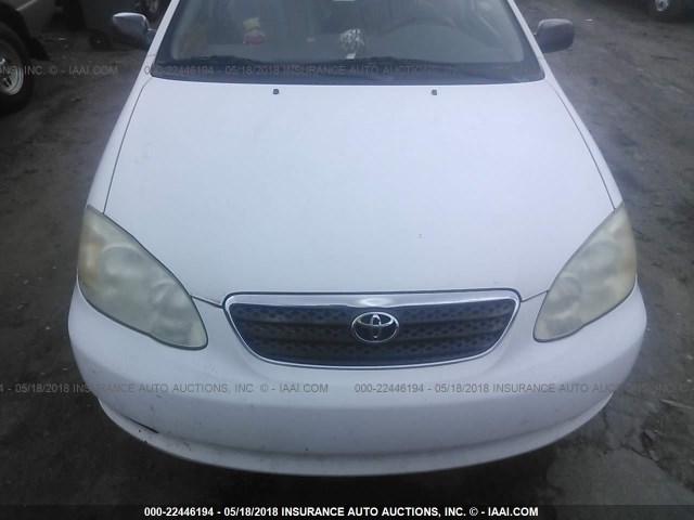 1NXBR32E05Z476849 - 2005 TOYOTA COROLLA CE/LE/S WHITE photo 6