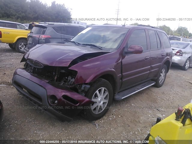 5GADT13S942433629 - 2004 BUICK RAINIER CXL BURGUNDY photo 2