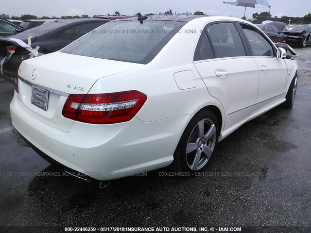 WDDHF8JB7CA644177 - 2012 MERCEDES-BENZ E 350 4MATIC WHITE photo 4