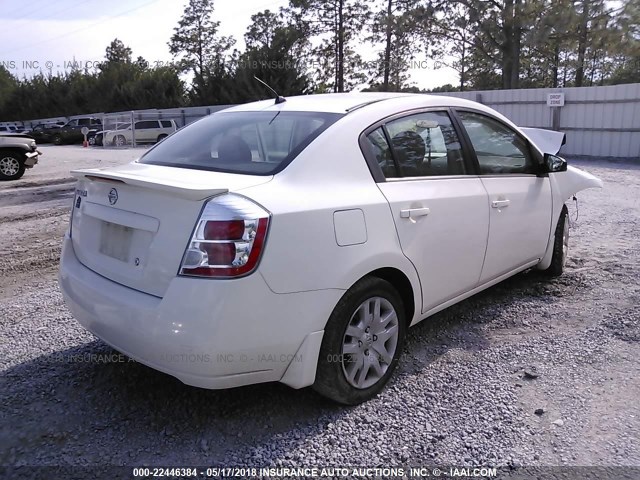 3N1AB6AP7CL687565 - 2012 NISSAN SENTRA 2.0/2.0S/SR/2.0SL WHITE photo 4