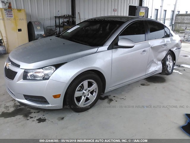 1G1PF5SC5C7166326 - 2012 CHEVROLET CRUZE LT SILVER photo 2