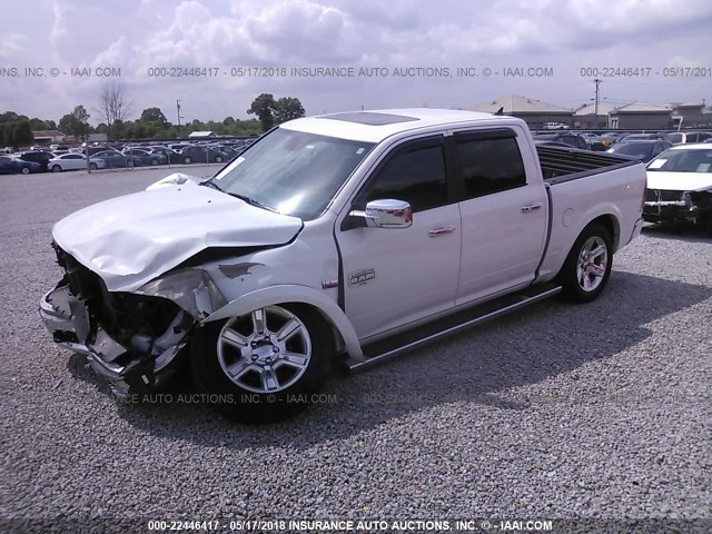 1C6RR7PT9FS719306 - 2015 RAM 1500 LONGHORN WHITE photo 2