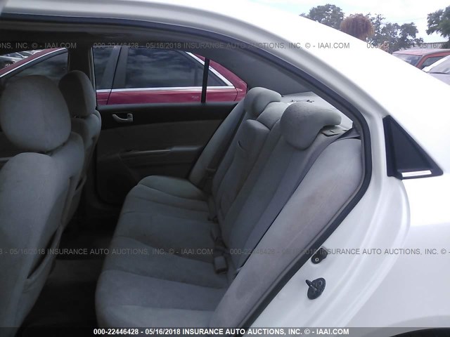 5NPET46C07H246663 - 2007 HYUNDAI SONATA GLS WHITE photo 8