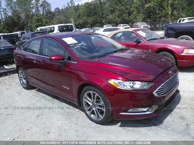 3FA6P0LUXHR296005 - 2017 FORD FUSION SE HYBRID RED photo 1