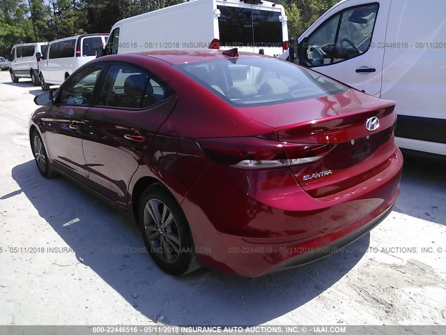 5NPD84LF7JH300026 - 2018 HYUNDAI ELANTRA SEL/VALUE/LIMITED RED photo 3