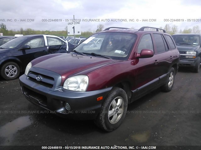 KM8SC73D55U947361 - 2005 HYUNDAI SANTA FE GLS/LX MAROON photo 2