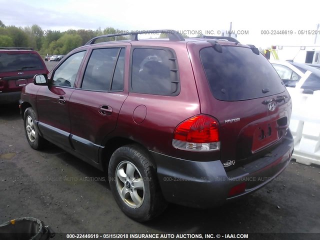 KM8SC73D55U947361 - 2005 HYUNDAI SANTA FE GLS/LX MAROON photo 3