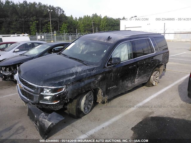 1GNSKBKC5HR301142 - 2017 CHEVROLET TAHOE K1500 LT BLACK photo 2