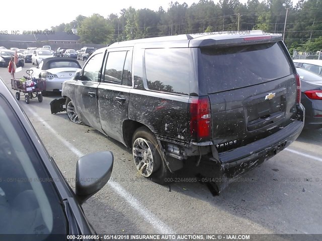 1GNSKBKC5HR301142 - 2017 CHEVROLET TAHOE K1500 LT BLACK photo 3