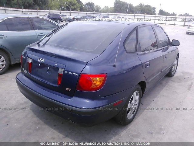 KMHDN55D32U061782 - 2002 HYUNDAI ELANTRA GLS/GT BLUE photo 4