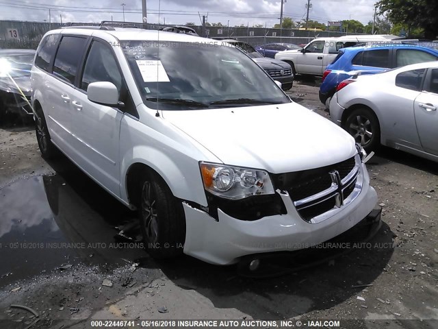 2C4RDGCG3HR806784 - 2017 DODGE GRAND CARAVAN SXT WHITE photo 1