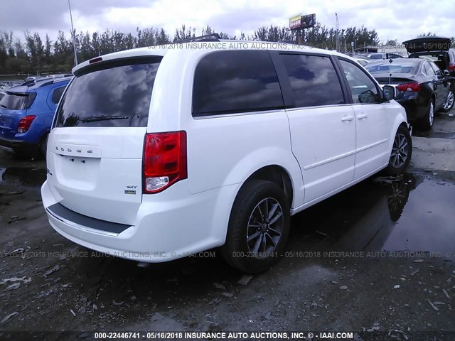 2C4RDGCG3HR806784 - 2017 DODGE GRAND CARAVAN SXT WHITE photo 4